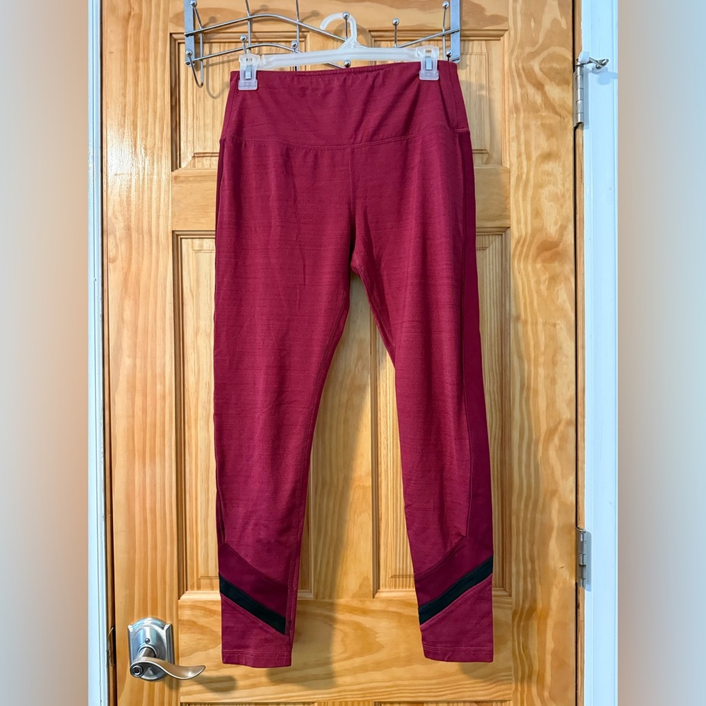 Reebok Red and Black Leggings Athletic Wear